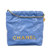 シャネル CHANEL シャネル22ミニ AS3980 ブルー カーフ レディース ショルダーバッグ