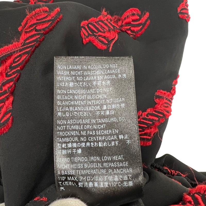 バレンシアガ BALENCIAGA ロゴ総柄 ロングパンツ 659026 36 ブラック×レッド レーヨン/ポリエステル ユニセックス パンツ