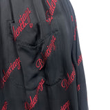 バレンシアガ BALENCIAGA ロゴ総柄 ロングパンツ 659026 36 ブラック×レッド レーヨン/ポリエステル ユニセックス パンツ