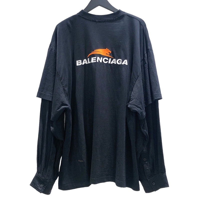 バレンシアガ BALENCIAGA レイヤードデザインシャツ 681042 ブラック コットン メンズ 長袖Ｔシャツ | 中古ブランドリユースショップ  OKURA(おお蔵)