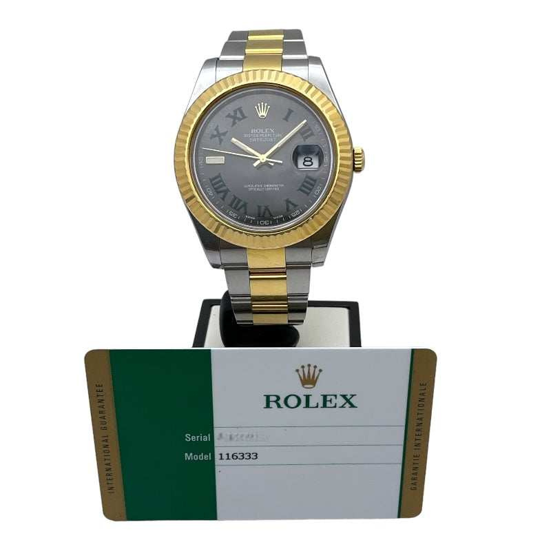 ロレックス ROLEX デイトジャスト41 116333 スレートローマ K18/SS 自動巻き メンズ 腕時計