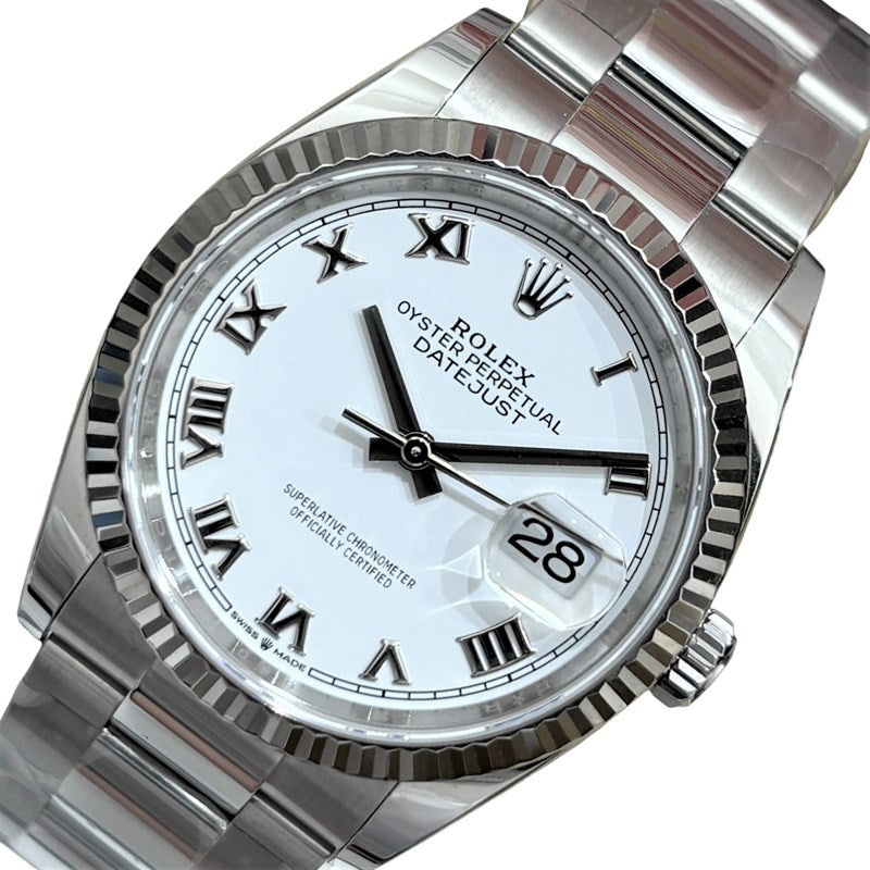 ロレックス ROLEX デイトジャスト 126234 白文字盤 ステンレス×K18ホワイトゴールド メンズ 腕時計