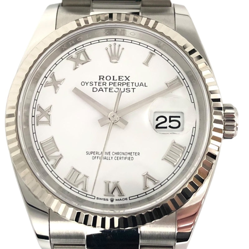 ロレックス ROLEX デイトジャスト 126234 白文字盤 ステンレス×K18ホワイトゴールド メンズ 腕時計