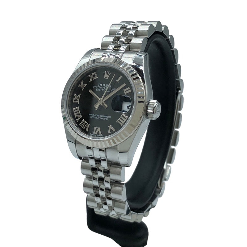 ロレックス ROLEX デイトジャスト26 179174 ブラック K18WG×SS レディース 腕時計