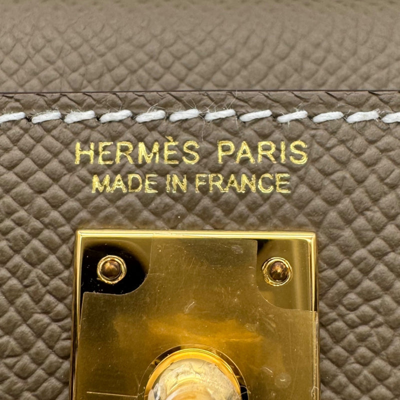 エルメス HERMES ミニケリー2 B刻印 エトゥープ ゴールド金具 ヴォーエプソン レディース ショルダーバッグ