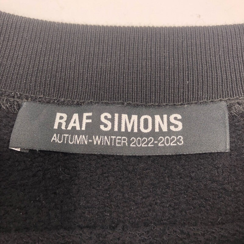 ラフシモンズ RAF SIMONS デストロイクルーネックトレーナー 222-M168 ブラック コットン メンズ スウェット