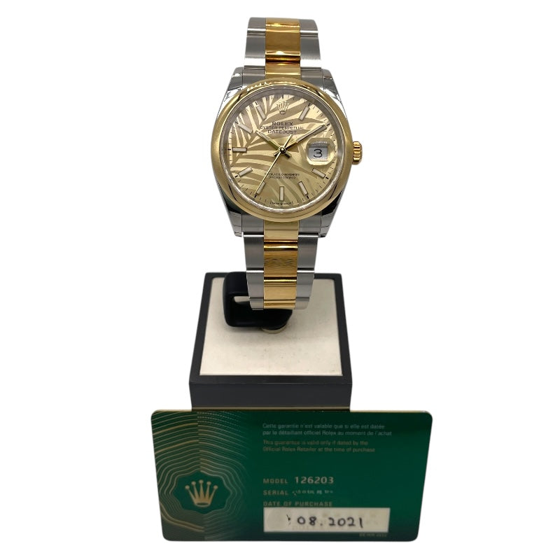 ロレックス ROLEX デイトジャスト36 126203 パームモチーフ K18