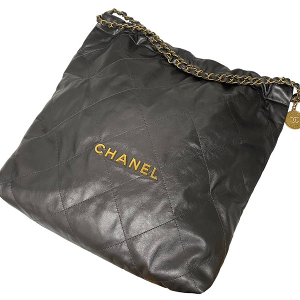 シャネル CHANEL CHANEL22 AS3261 メタリックグレー/GD金具 シャイニーカーフ レディース ショルダーバッグ