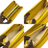 アザーブランド other brand ラウンドファスナー 長財布 イエロー×GD金具 レザー ユニセックス 長財布