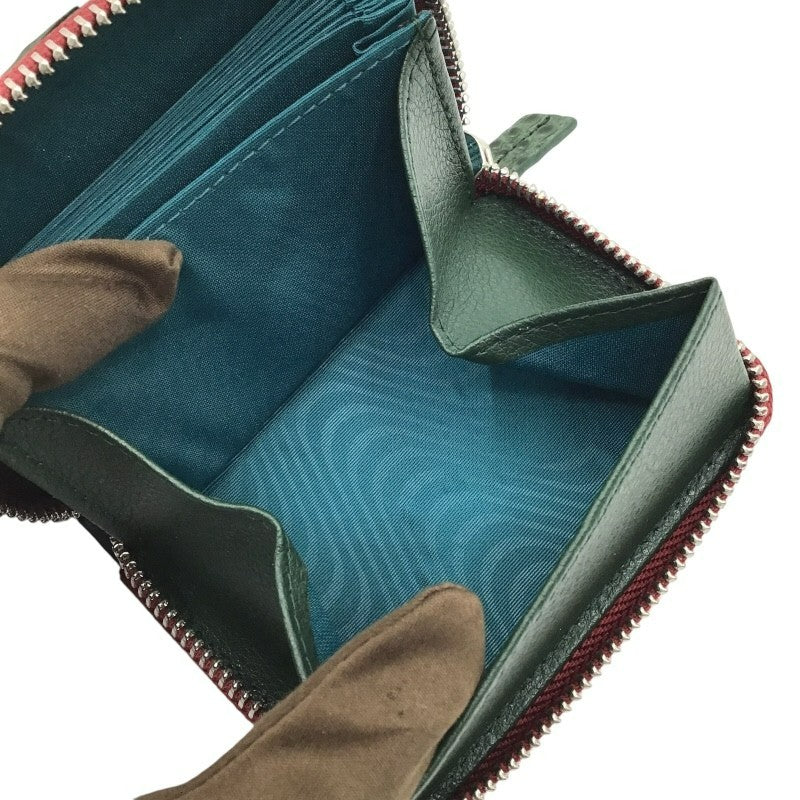 クロコダイル ラウンドファスナー カードケース グリーン×SV金具 クロコダイルレザー ユニセックス カードケース