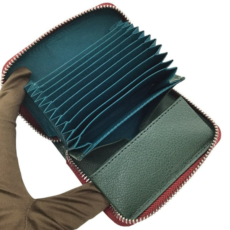 クロコダイル ラウンドファスナー カードケース グリーン×SV金具 クロコダイルレザー ユニセックス カードケース