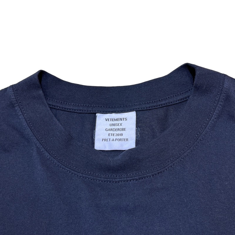 ヴェトモン VETEMENTS ルーズプリント Tシャツ USS197071 ブラック/ホワイト/グレー/イエロー コットン コットン メンズ 半袖Ｔシャツ