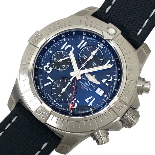 ブライトリング BREITLING アベンジャークロノグラフ GMT45 A24315(A24315101C1X2) ブルー SS 自動巻き メンズ 腕時計