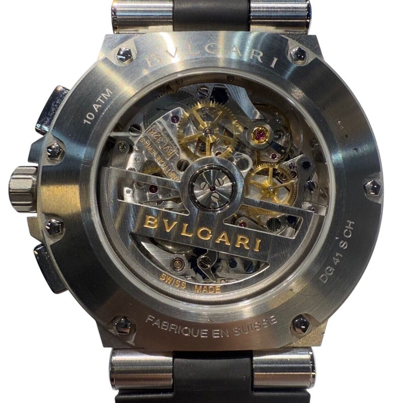 ブルガリ BVLGARI ディアゴノ ヴェロチッシモ クロノグラフ DG41BSVDCH ステンレススチール メンズ 腕時計
