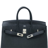 エルメス HERMES バーキン25  B刻 ブラック×シルバー金具 トゴ レディース ハンドバッグ