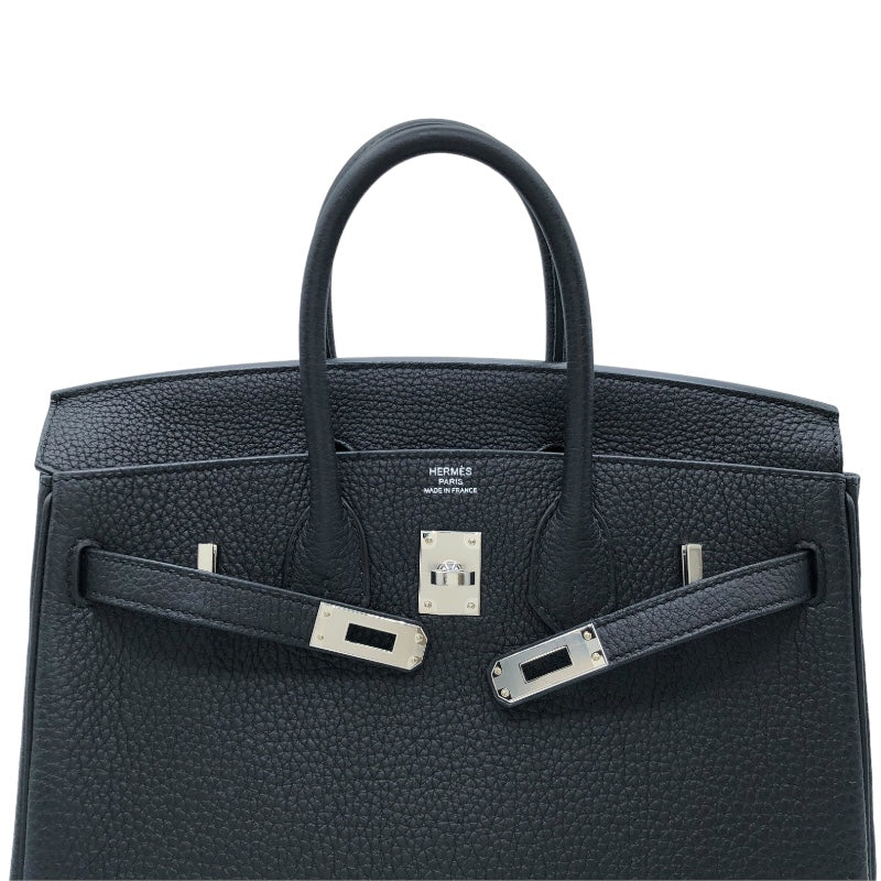 エルメス HERMES バーキン25  B刻 ブラック×シルバー金具 トゴ レディース ハンドバッグ