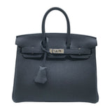 エルメス HERMES バーキン25  B刻 ブラック×シルバー金具 トゴ レディース ハンドバッグ