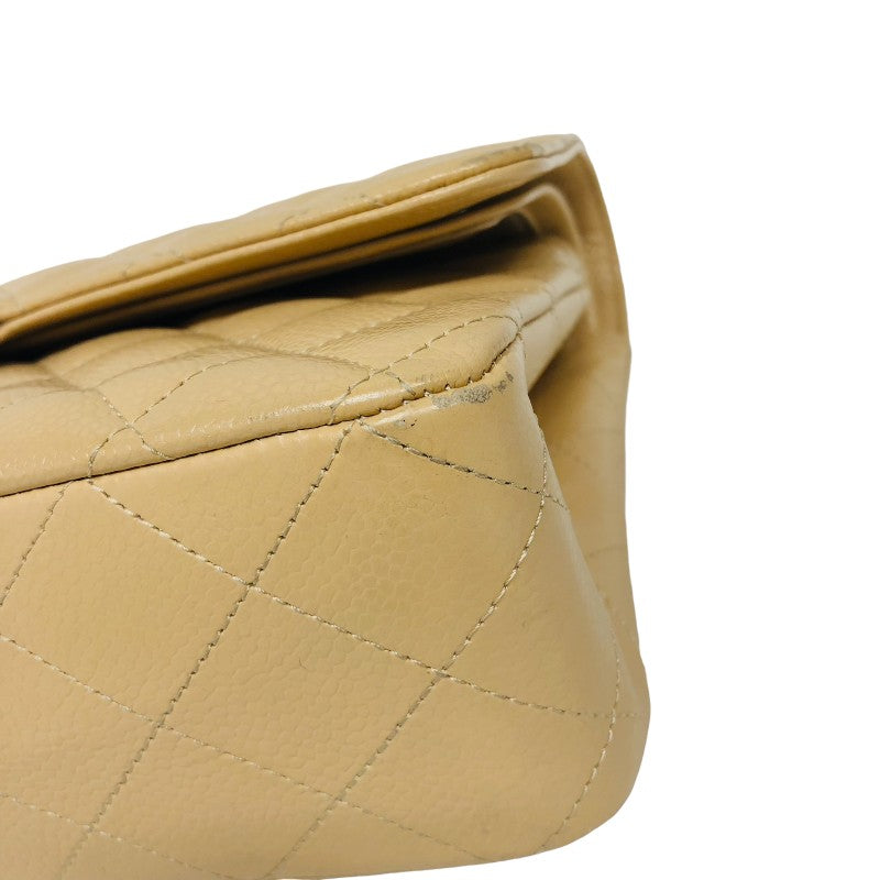 シャネル CHANEL マトラッセ25 A01112 ベージュ シルバー金具 キャビアスキン レディース ショルダーバッグ