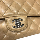シャネル CHANEL マトラッセ25 A01112 ベージュ シルバー金具 キャビアスキン レディース ショルダーバッグ
