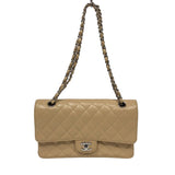 シャネル CHANEL マトラッセ25 A01112 ベージュ シルバー金具 キャビアスキン レディース ショルダーバッグ