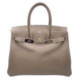 エルメス HERMES バーキン30 Y刻印(2020年製） エトゥープ　SV金具 エプソン レディース ハンドバッグ
