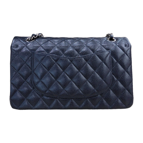 シャネル CHANEL マトラッセ25 A01112 18番台 ネイビー シルバー金具 キャビアスキン レディース ショルダーバッグ