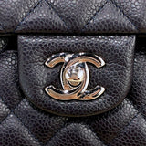 シャネル CHANEL マトラッセ25 A01112 18番台 ネイビー シルバー金具 キャビアスキン レディース ショルダーバッグ