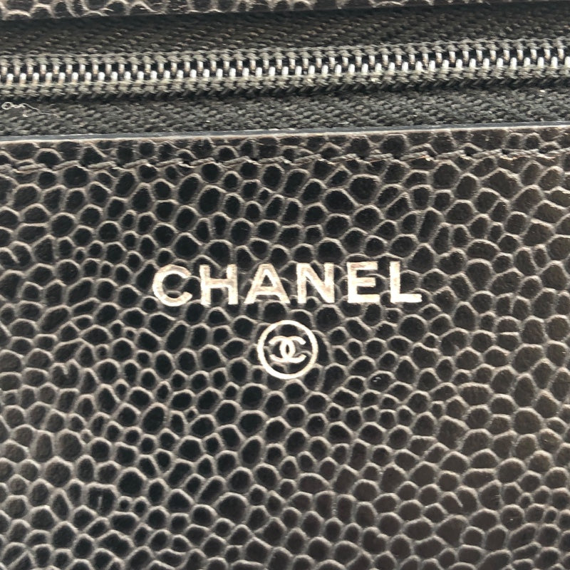 シャネル CHANEL マトラッセ チェーンウォレット AP0250 ブラック キャビアスキン レディース ショルダーバッグ