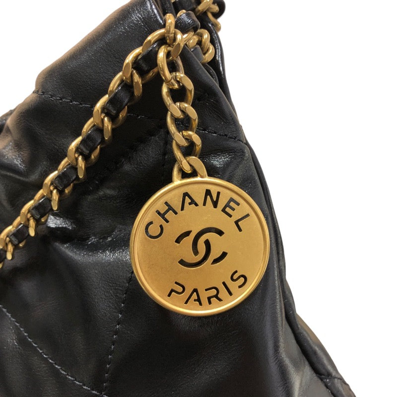 シャネル CHANEL CHANEL22ミニバッグ AP3980 ブラック/GD金具 シャイニーカーフ レディース ショルダーバッグ