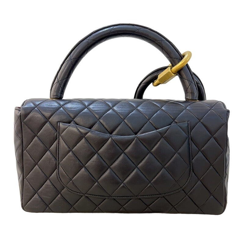 【オトナ上品さも演出★3色】シャネル ハンドバッグ シャネル CHANEL 親子バック A04193 ブラック ゴールド金具 ラム
