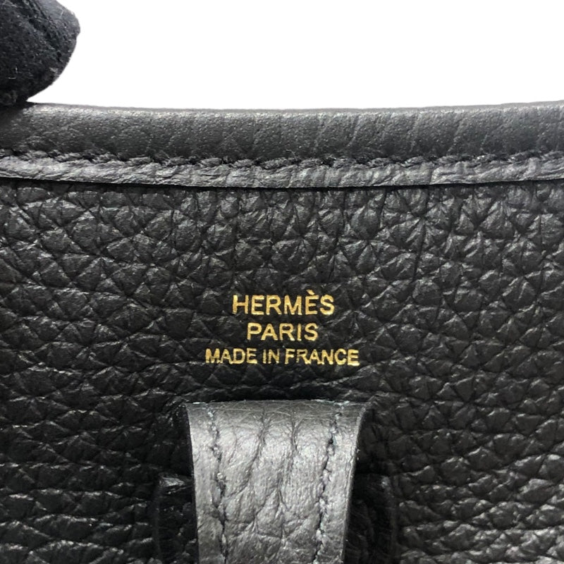 エルメス HERMES エヴリンTPM W刻 ブラック ゴールド金具 トリヨン レディース ショルダーバッグ