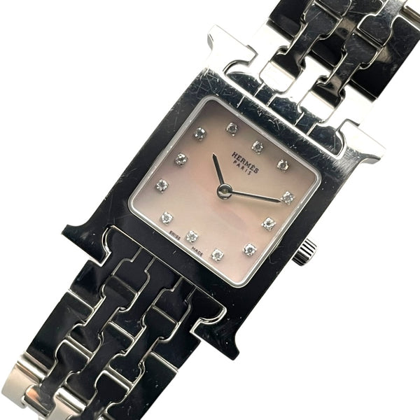エルメス HERMES Hウォッチ ホワイトシェル HH1.210 ホワイト SS クオーツ レディース 腕時計