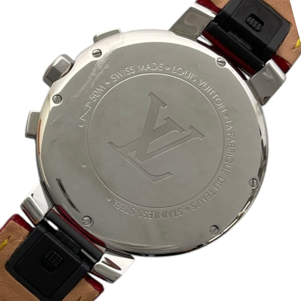 ルイ・ヴィトン LOUIS VUITTON タンブール ムーンスター クロノグラフ Q8G018 ブラック SS レディース 腕時計