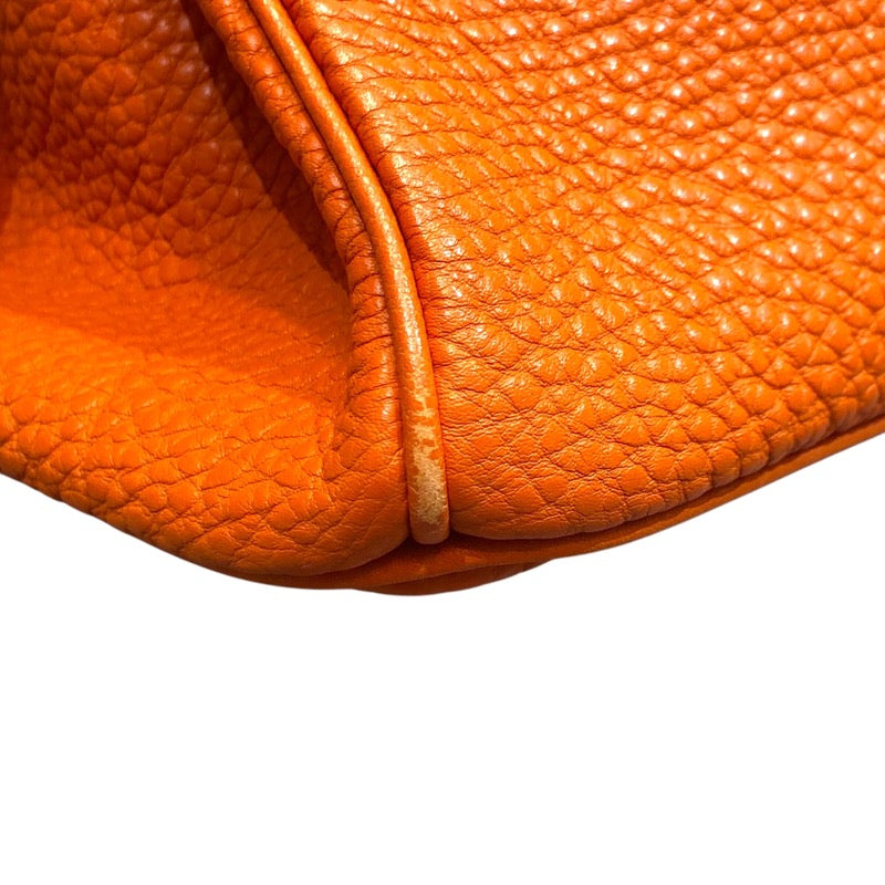 エルメス HERMES バーキン30 □G刻印 オレンジ　シルバー金具 フィヨルド レディース ハンドバッグ【中古】