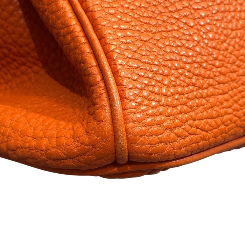 エルメス HERMES バーキン30 □G刻印 オレンジ　シルバー金具 フィヨルド レディース ハンドバッグ【中古】