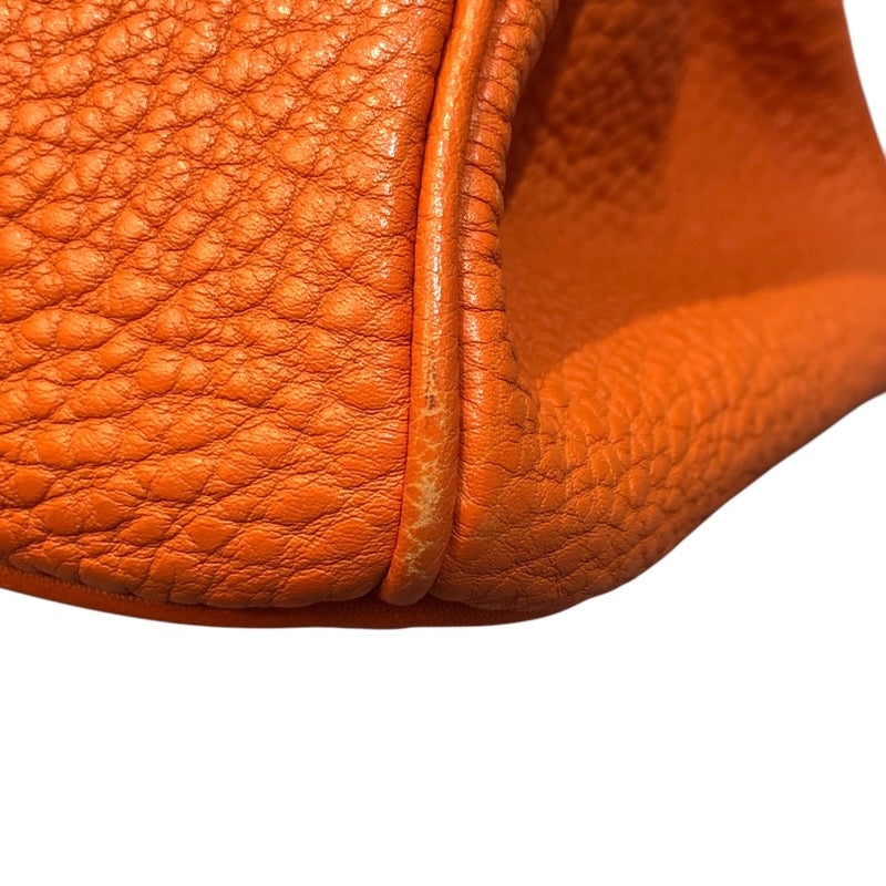 エルメス HERMES バーキン30 □G刻印 オレンジ　シルバー金具 フィヨルド レディース ハンドバッグ【中古】