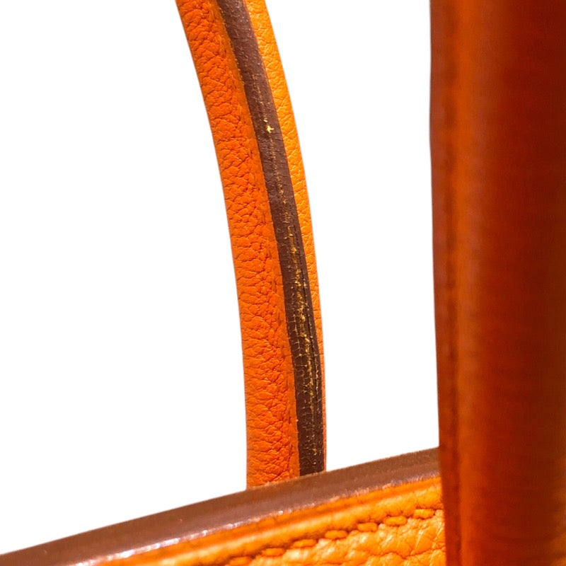 エルメス HERMES バーキン30 □G刻印 オレンジ　シルバー金具 フィヨルド レディース ハンドバッグ【中古】