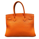エルメス HERMES バーキン30 □G刻印 オレンジ　シルバー金具 フィヨルド レディース ハンドバッグ【中古】