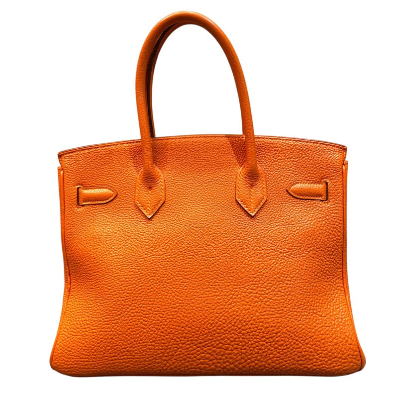 エルメス HERMES バーキン30 □G刻印 オレンジ　シルバー金具 フィヨルド レディース ハンドバッグ【中古】