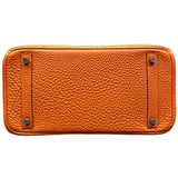 エルメス HERMES バーキン30 □G刻印 オレンジ　シルバー金具 フィヨルド レディース ハンドバッグ【中古】