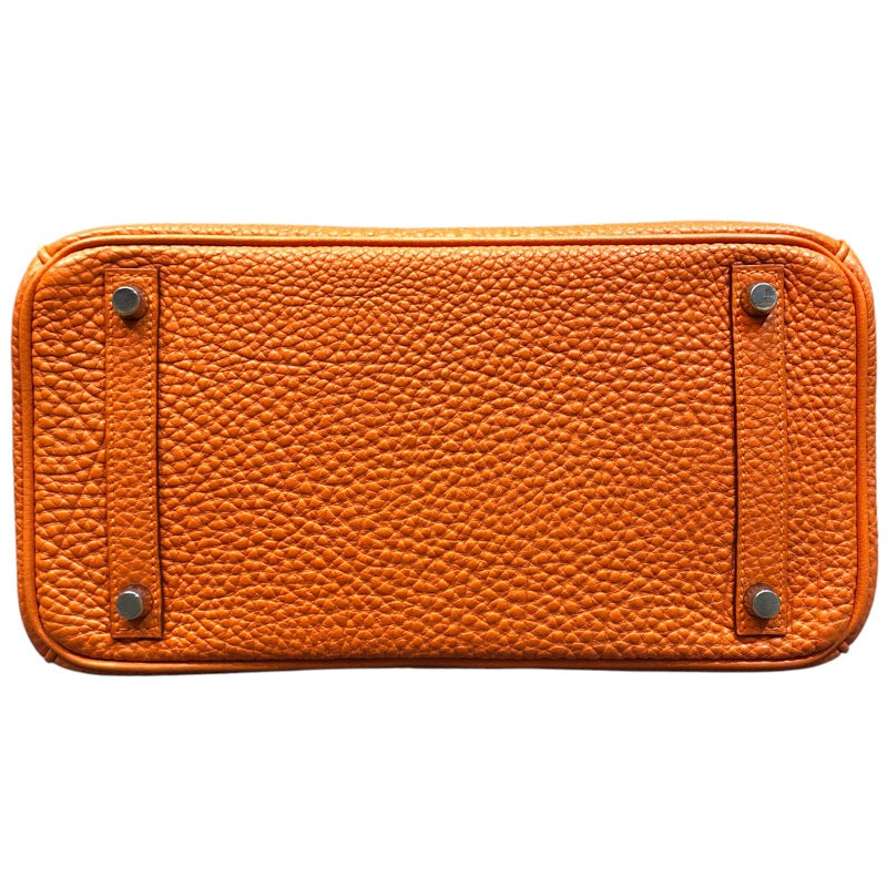 エルメス HERMES バーキン30 □G刻印 オレンジ　シルバー金具 フィヨルド レディース ハンドバッグ【中古】