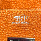 エルメス HERMES バーキン30 □G刻印 オレンジ　シルバー金具 フィヨルド レディース ハンドバッグ【中古】