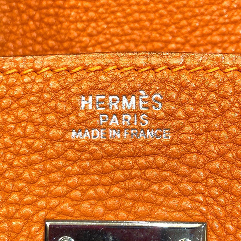 エルメス HERMES バーキン30 □G刻印 オレンジ　シルバー金具 フィヨルド レディース ハンドバッグ【中古】
