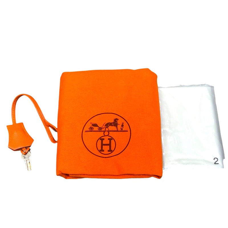 エルメス HERMES バーキン30 □G刻印 オレンジ　シルバー金具 フィヨルド レディース ハンドバッグ【中古】