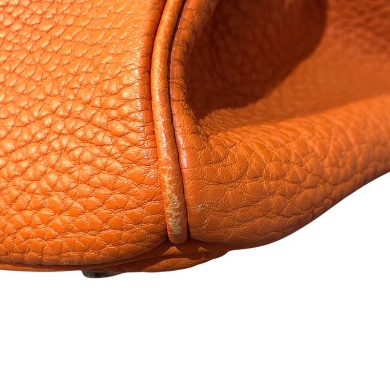 エルメス HERMES バーキン30 □G刻印 オレンジ　シルバー金具 フィヨルド レディース ハンドバッグ【中古】