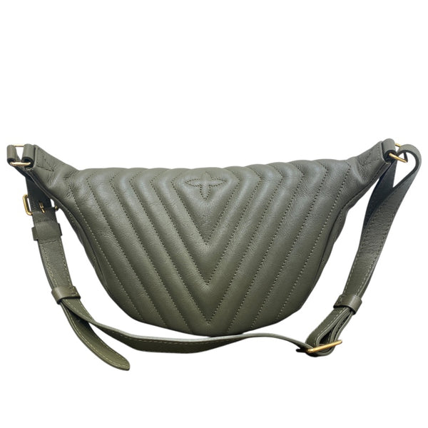 ルイ・ヴィトン LOUIS VUITTON ニューウェーブ・バムバッグ M55528 カーキ レザー メンズ ショルダーバッグ