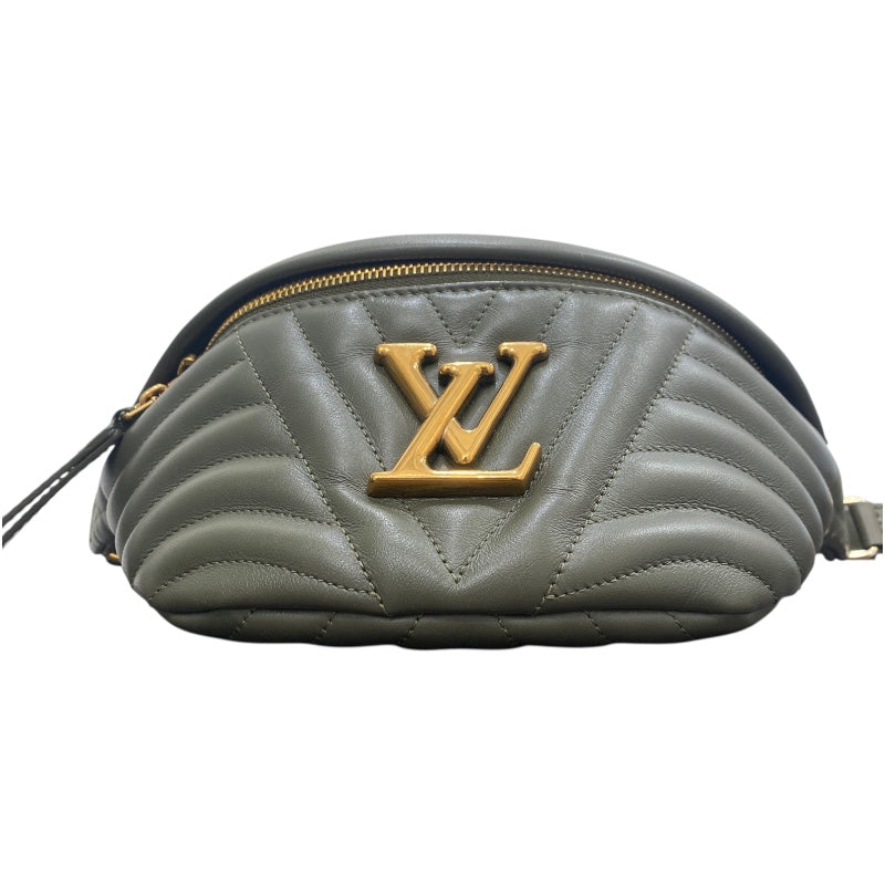 ルイ・ヴィトン LOUIS VUITTON ニューウェーブ・バムバッグ M55528 カーキ レザー メンズ ショルダーバッグ