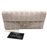 シャネル CHANEL ニュートラベルラインチョコバーショルダー A15316 ベージュ　シルバー金具 ナイロンジャガード レディース ショルダーバッグ
