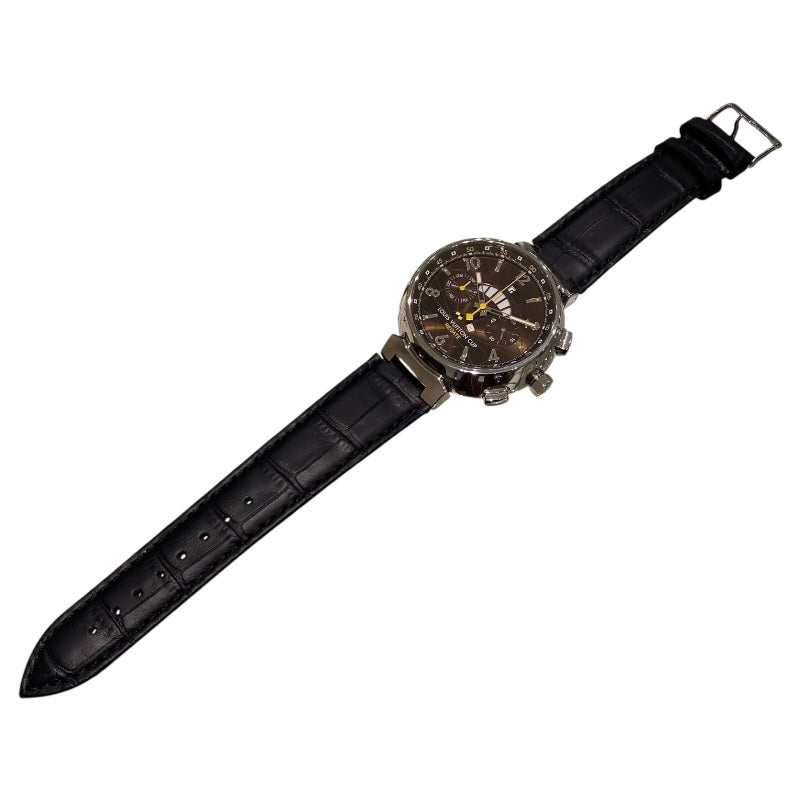 ルイ・ヴィトン LOUIS VUITTON タンブール ルイヴィトンカップ レガッタ フライバック クロノグラフ Q1021 ブラウン SS メンズ 腕時計