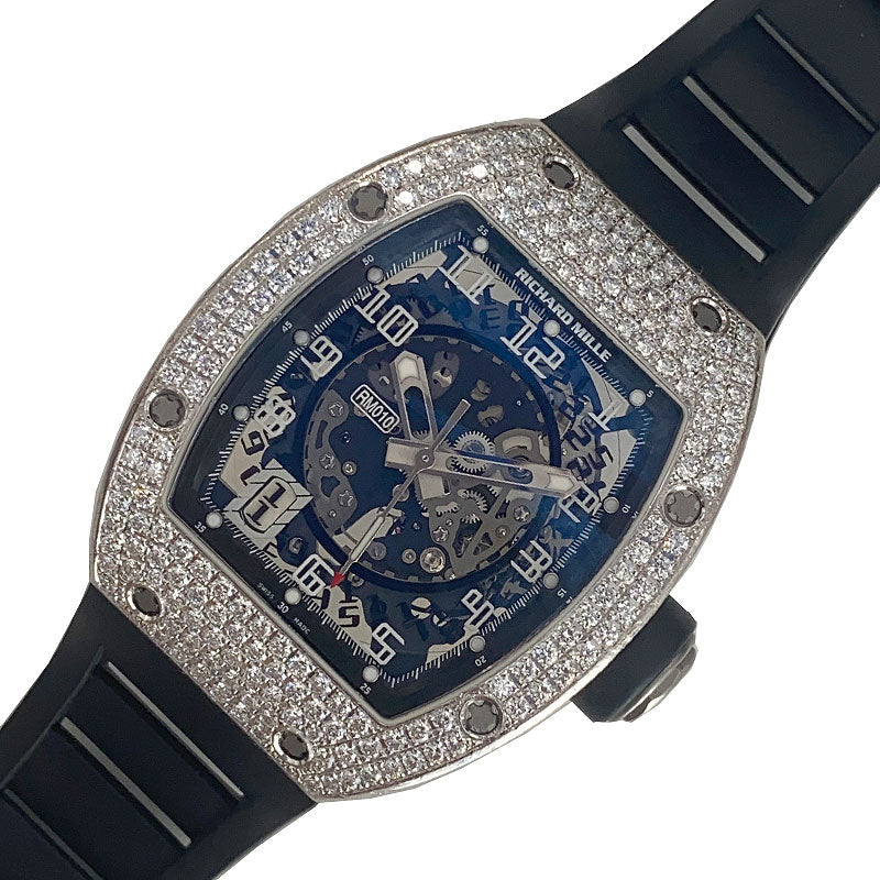 リシャール・ミル RICHARD MILLE オートマチックデイト RM010 ブラック  K18WG/ラバーベルト 自動巻き メンズ 腕時計